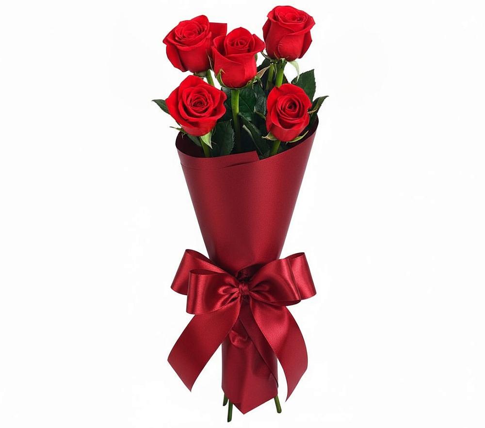 Букет 5 Красных роз Эдлесс Лав в Будановке