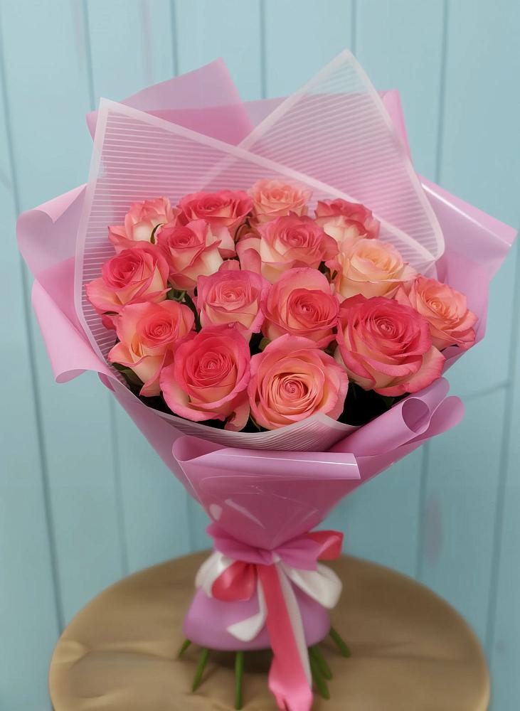Букет 15 Розовых роз Равель в Будановке