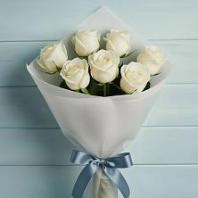 Букет 7 Белых роз Эдлесс Лав в Будановке