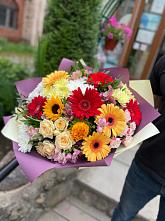 Букет цветов из:  Герберы, Ромашки, Хризантемы, Розы и Подсолнухи #REPLACE_PRED# Будановке