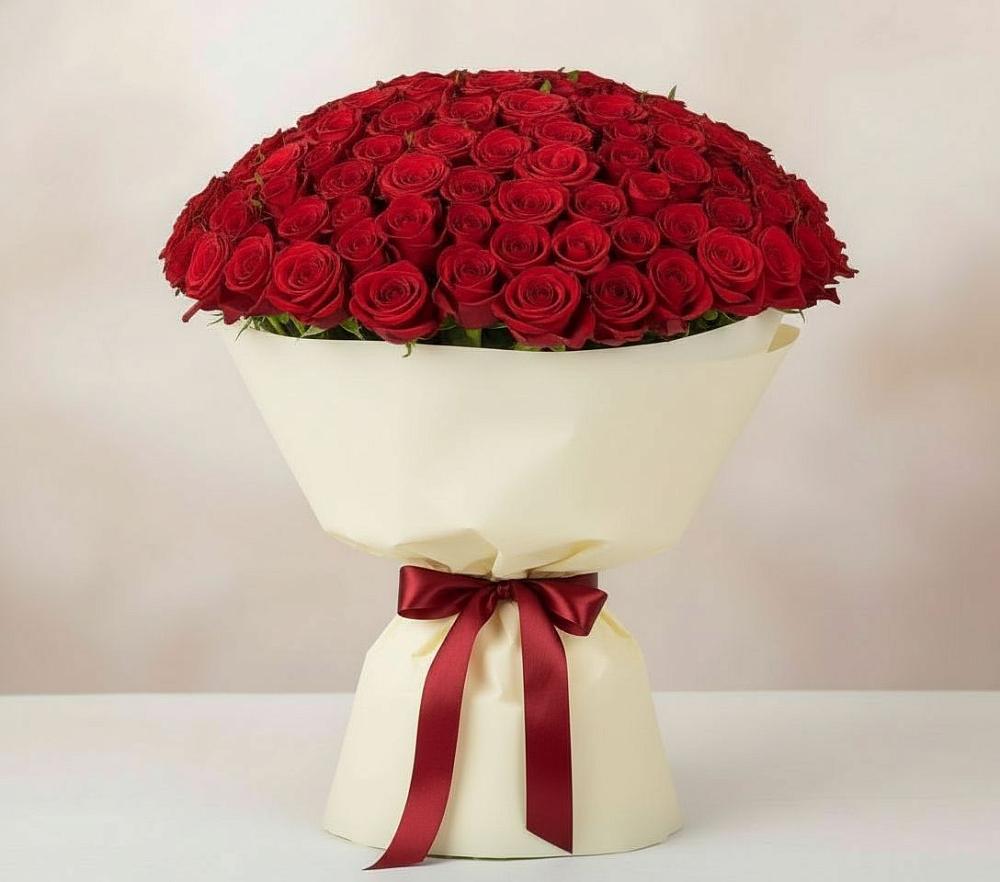 Букет 101 Красная роза Милано в Будановке