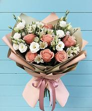 Букет цветов из:  Розы, Альстромерии и Лизиантусы #REPLACE_PRED# Будановке