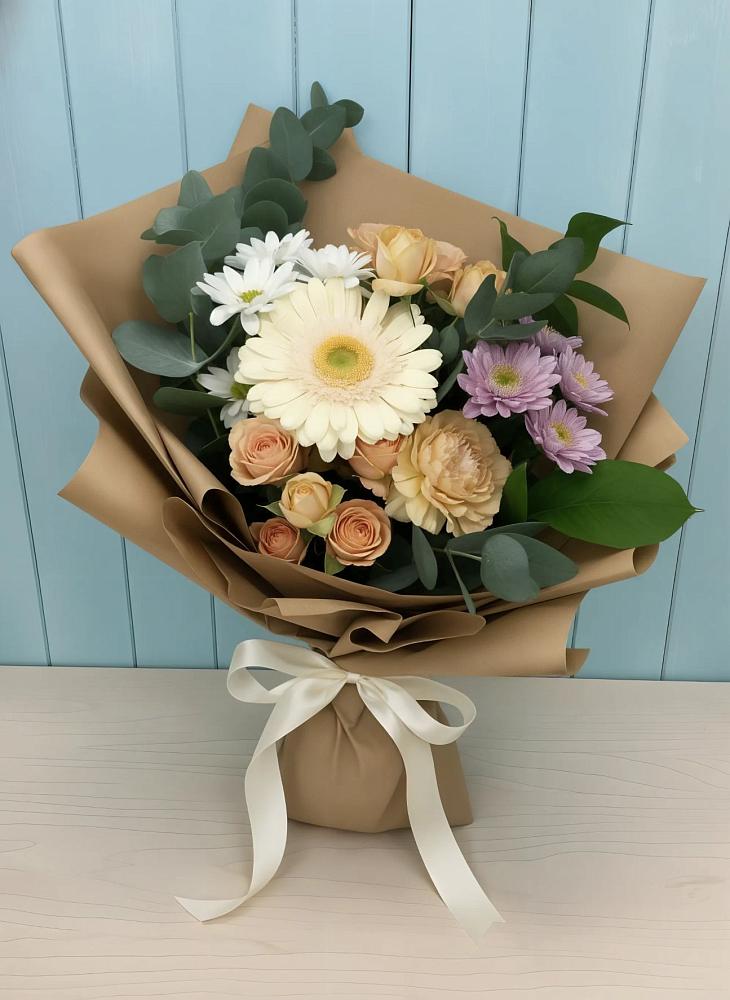 Букет цветов из: Герберы и Хризантемы в Будановке