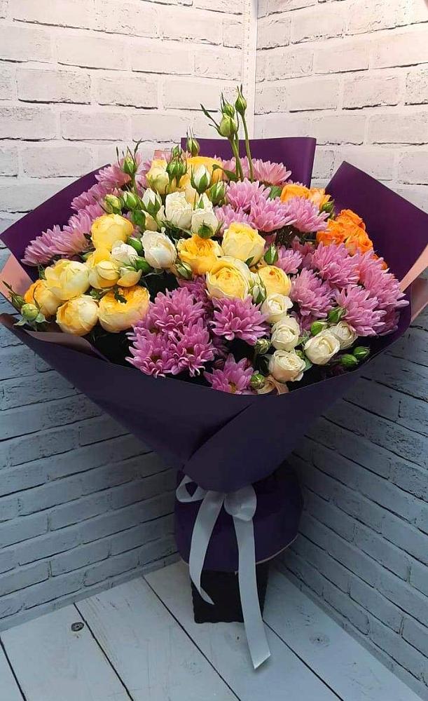 Букет цветов из: Хризантемы и Розы в Будановке