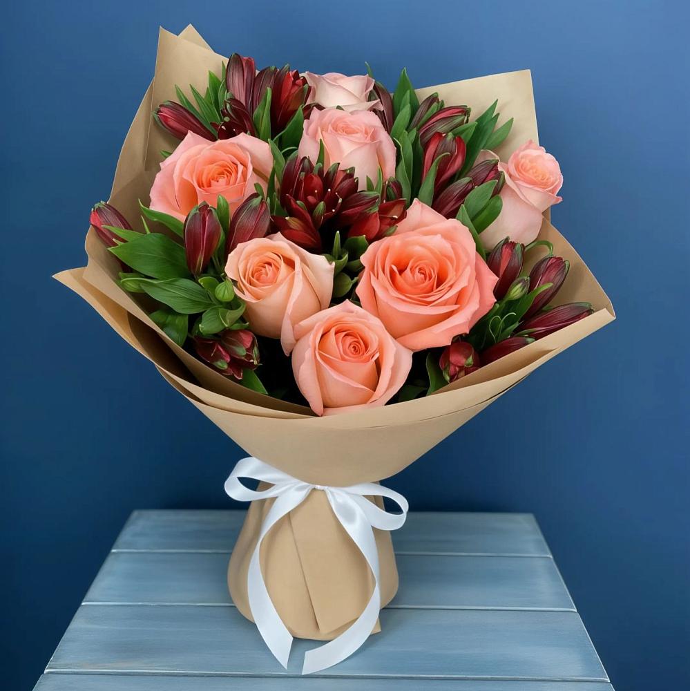 Букет цветов из: Розы и Альстромерии в Будановке