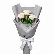 Букет 3 белые розы в Будановке