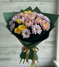 Букет цветов из:  Хризантемы и Розы в Будановке