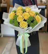 Букет цветов из:  Хризантемы и Розы #REPLACE_PRED# Будановке
