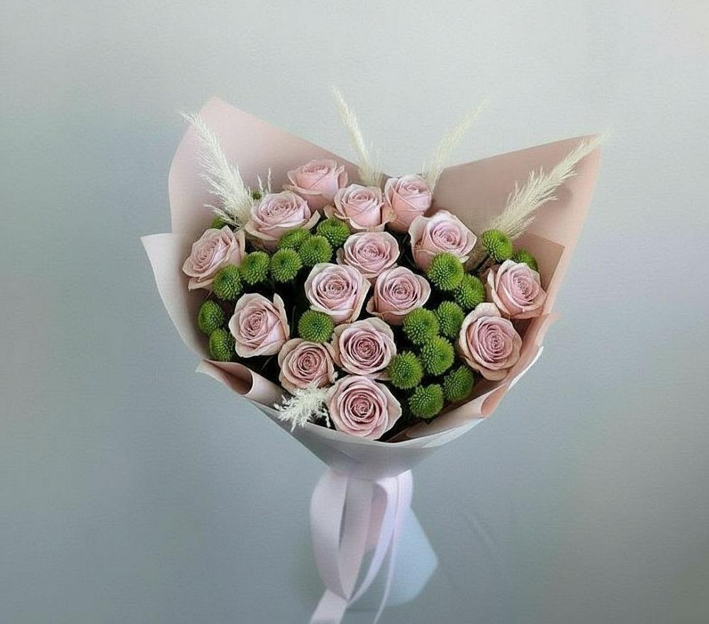 Букет цветов из: Розы и Хризантемы в Будановке