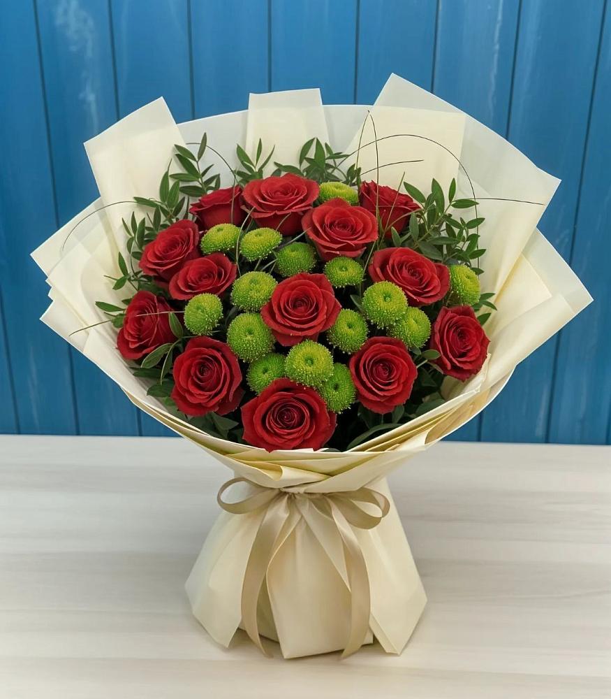 Букет цветов из: Розы и Хризантемы в Будановке