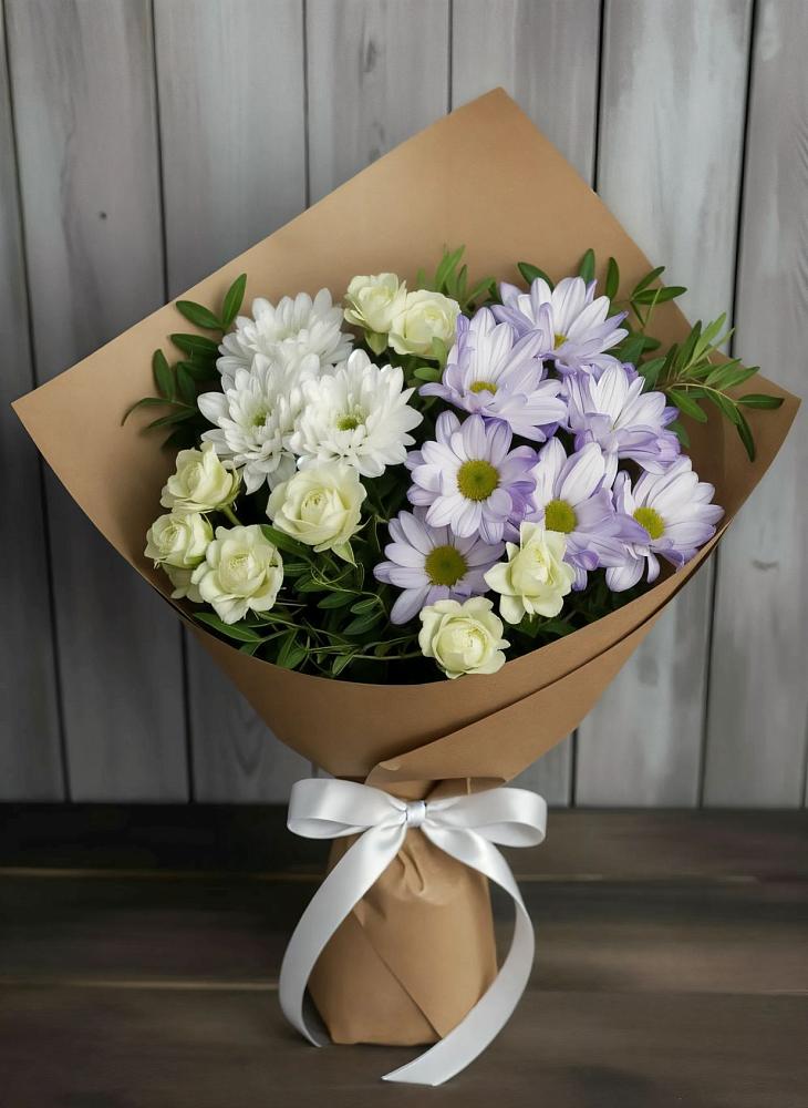 Букет цветов из: Хризантемы и Розы в Будановке